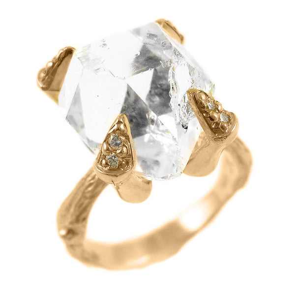 Quartz Crystal Eagle Talon Engagement Ring