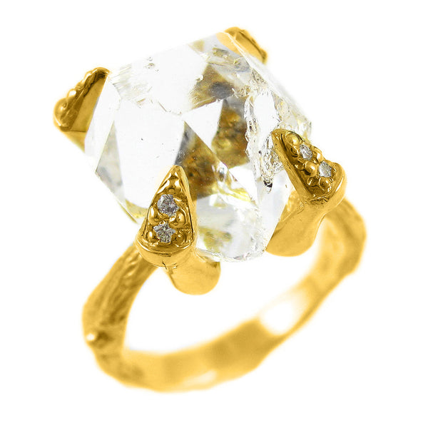 Quartz Crystal Eagle Talon Engagement Ring