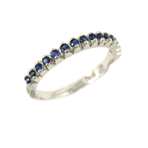 Sapphire Sweetheart Sage Wedding Band