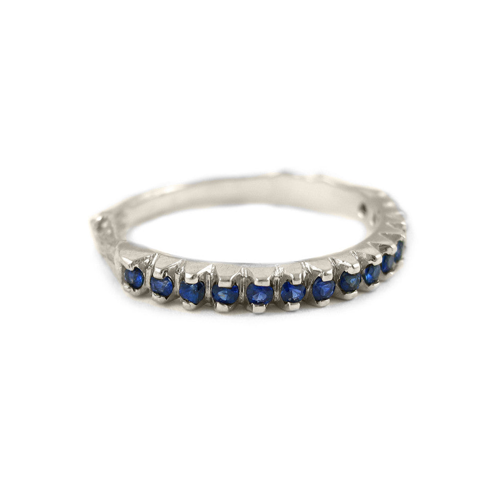 Sapphire Sweetheart Sage Wedding Band