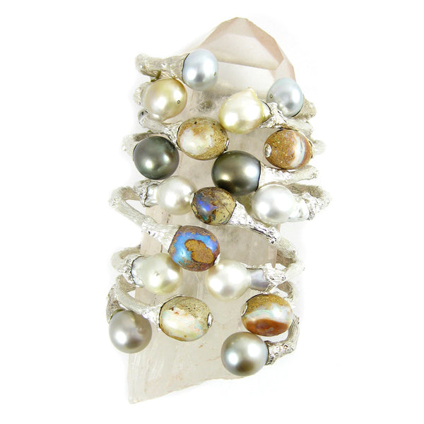 Torque Twig Cuff with South Sea Pearls