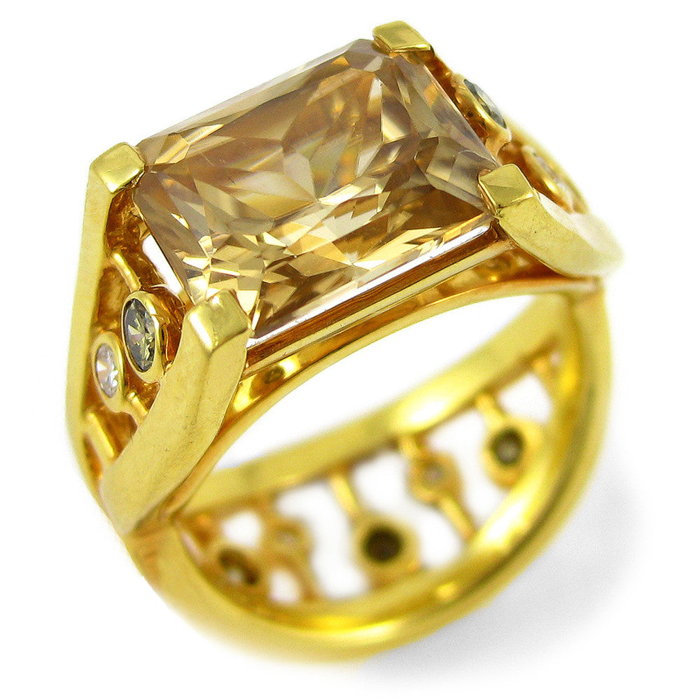 Zircon and Diamond DNA Engagement Ring