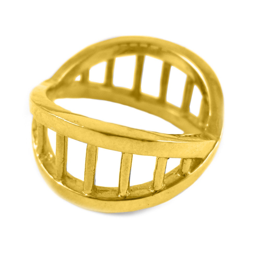 DNA ring in 18k yellow, white, or rose gold.