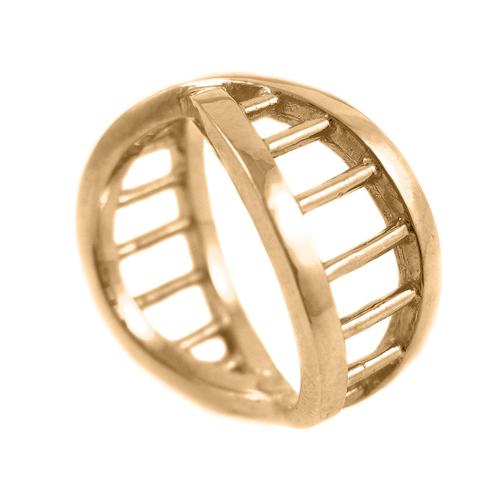 DNA ring in 18k yellow, white, or rose gold.