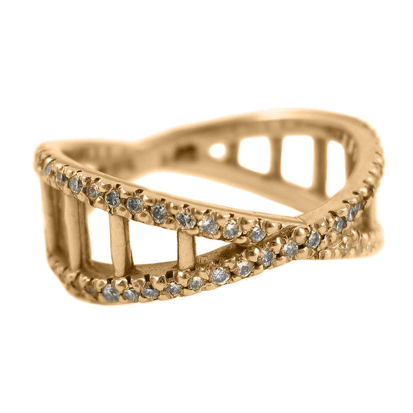 Small Double Helix Diamond Unity Band
