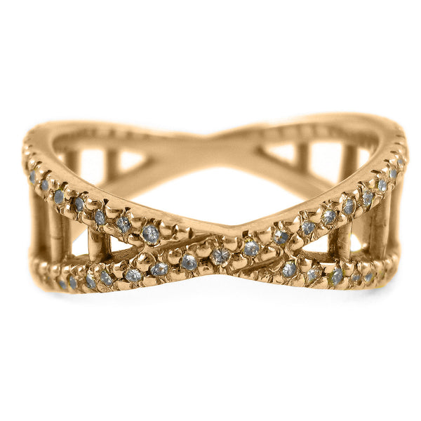 Small Double Helix Diamond Unity Band