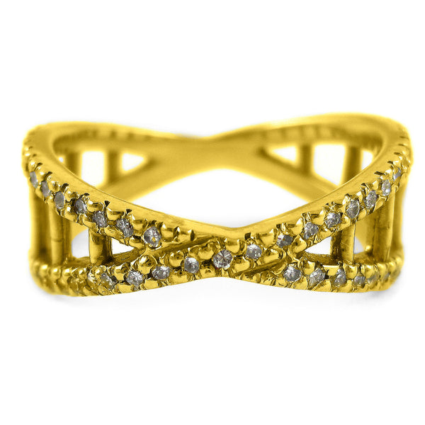 Small Double Helix Diamond Unity Band