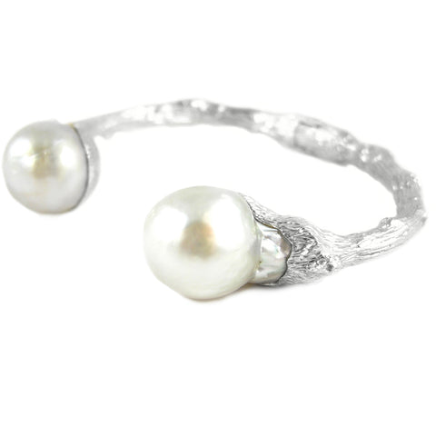 Torque Twig Cuff with South Sea Pearls