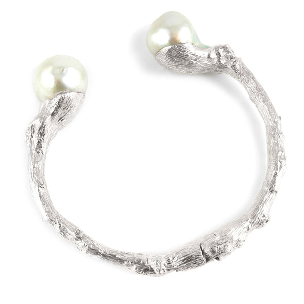 Torque Twig Cuff with South Sea Pearls