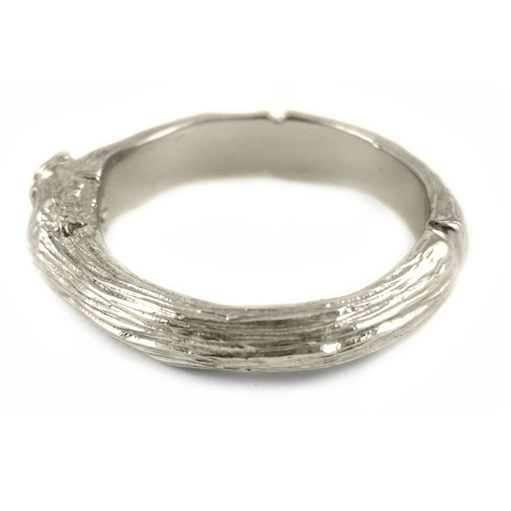 Large Twig ring in 18k white gold.