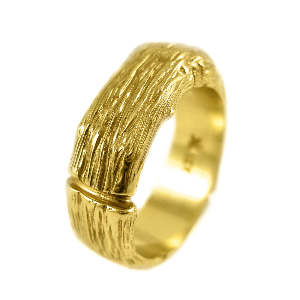 Gents extra-large Twig ring in 18k yellow gold
