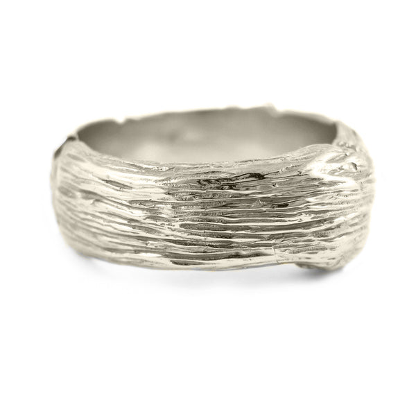 Gents extra-large Twig ring in 18k white gold