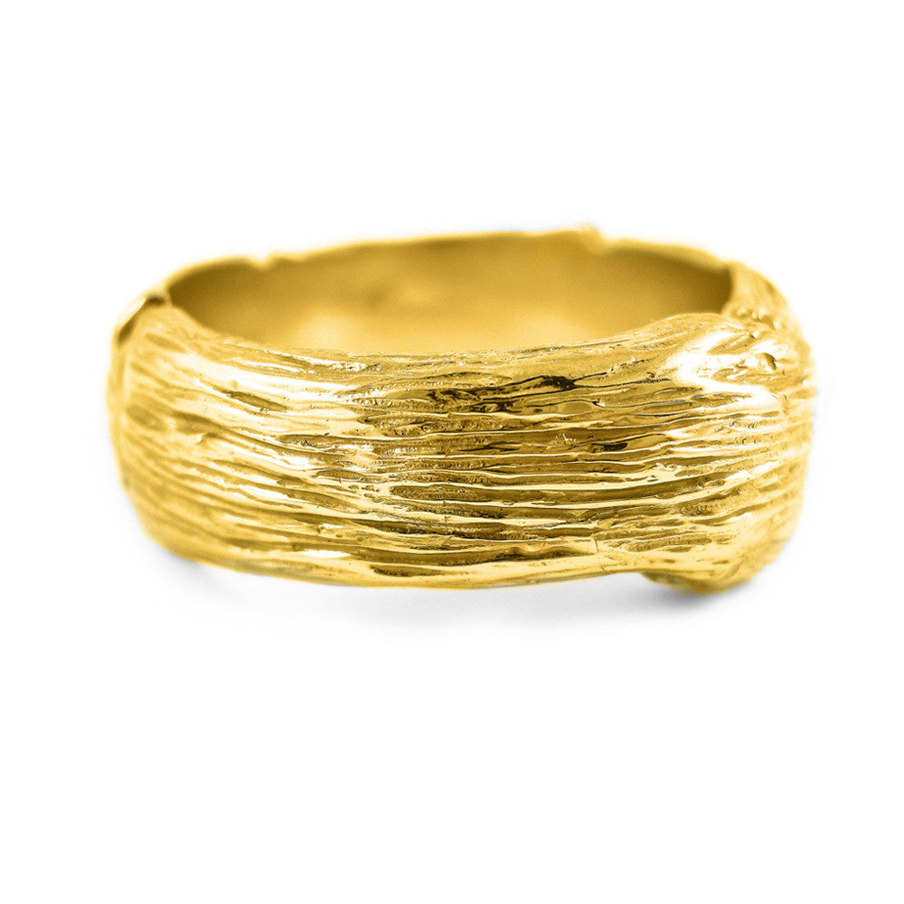 Gents extra-large Twig ring in 18k yellow gold