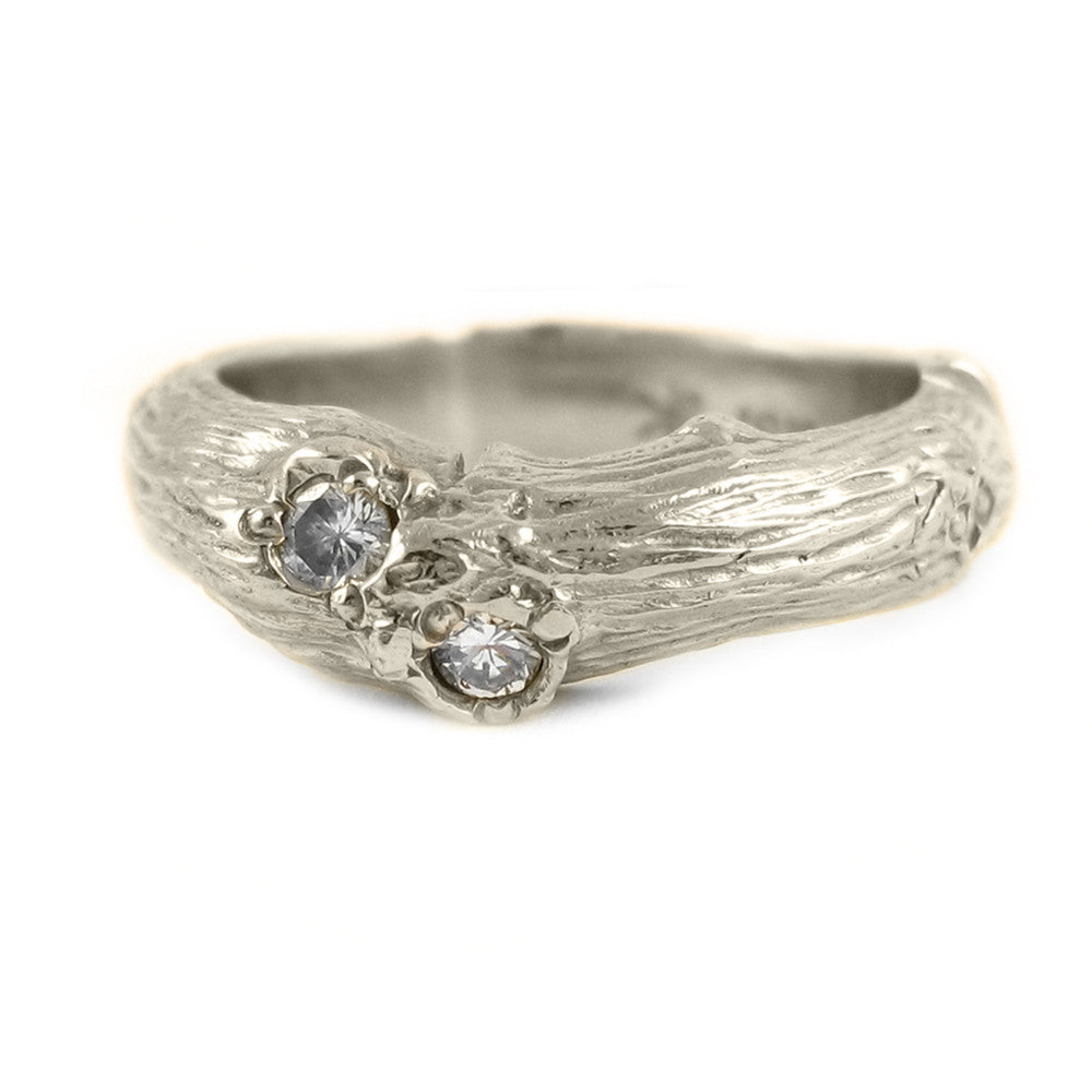 Ladies Laurel Wedding Band with Diamonds