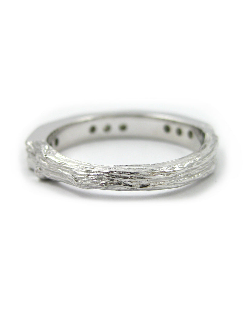 Diamond baguette sage wedding band