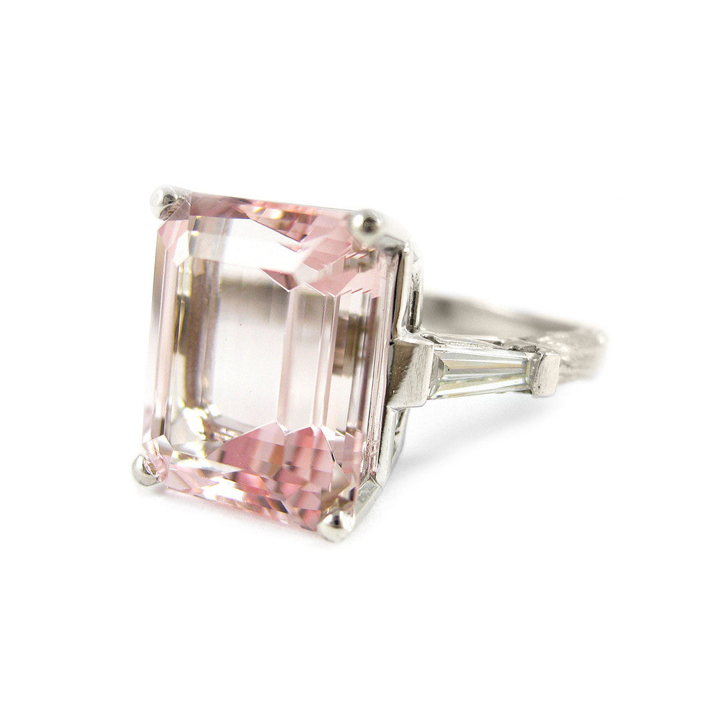 Morganite and Diamond Sage Engagement Ring