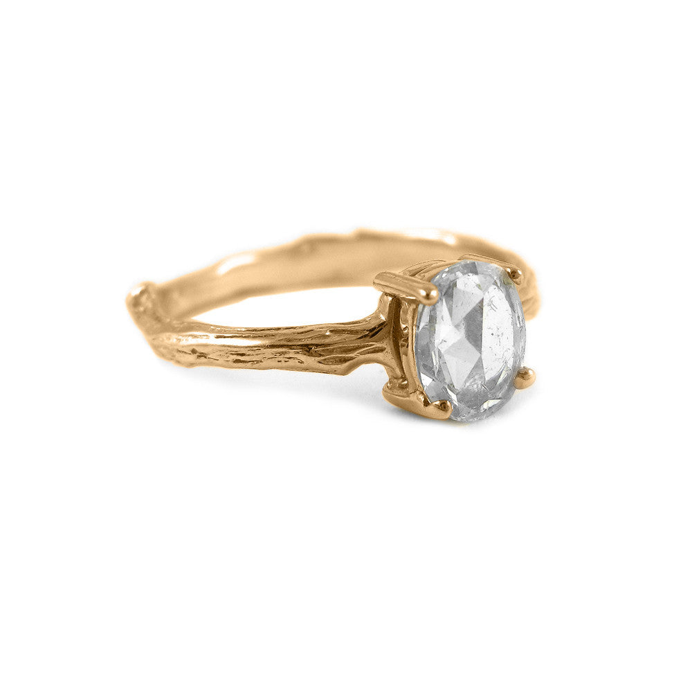Beloved Rose Cut Diamond Sage Engagement Ring