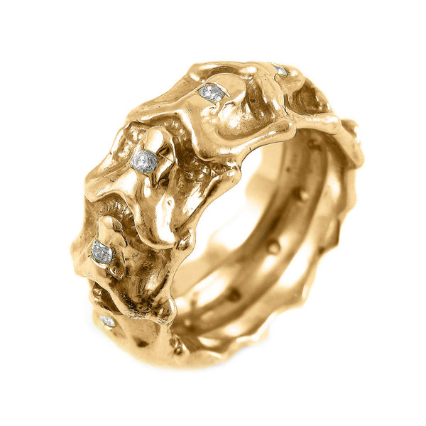 Wide Vertebrae Diamond Band