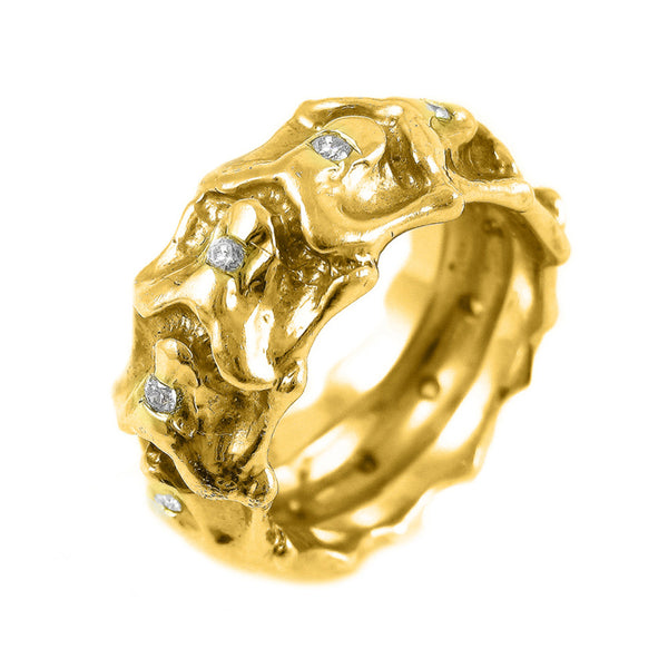 Wide Vertebrae Diamond Band