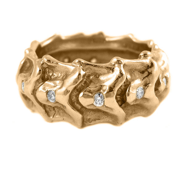 Wide Vertebrae Diamond Band