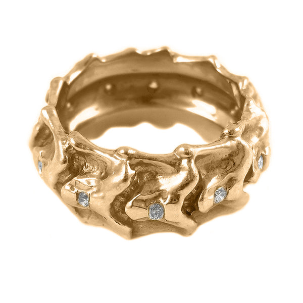 Wide Vertebrae Diamond Band