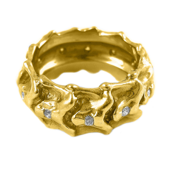 Wide Vertebrae Diamond Band