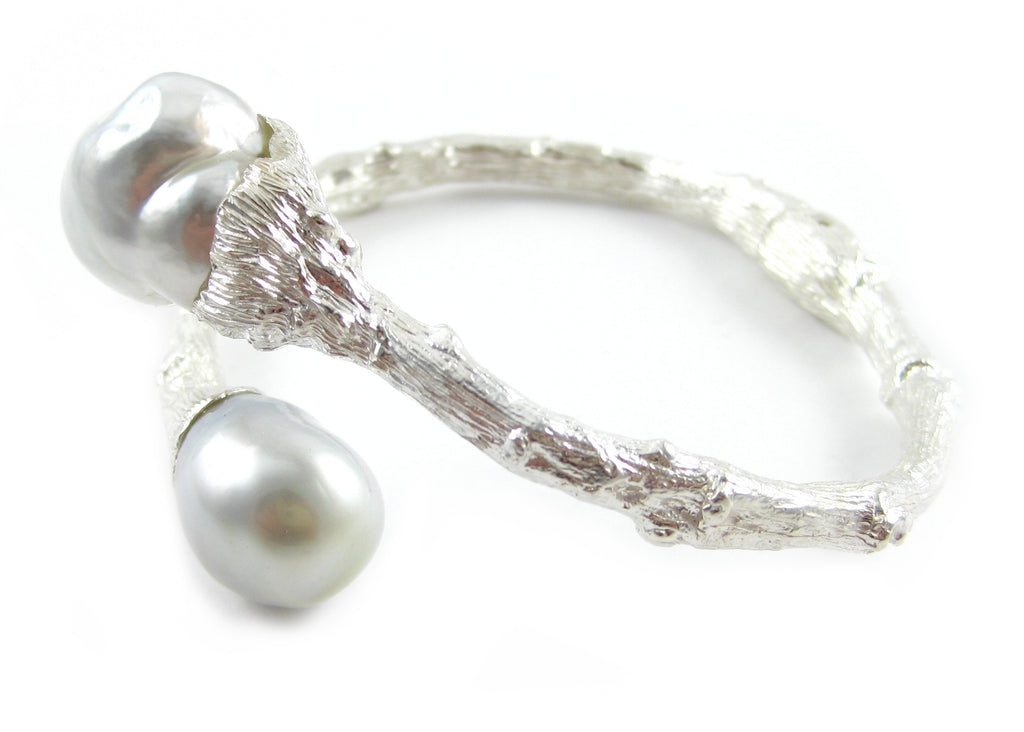 Bypass Twig Bracelet with South Sea Pearls