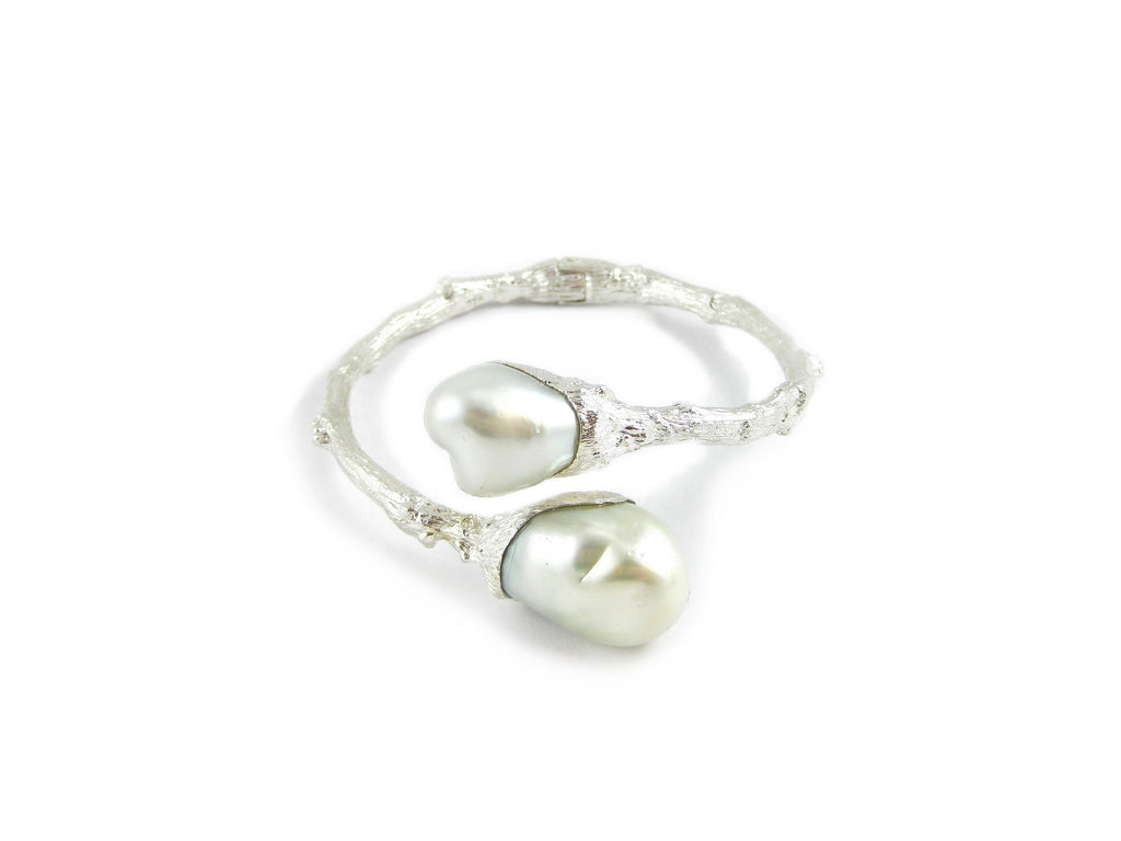 Bypass Twig Bracelet with South Sea Pearls