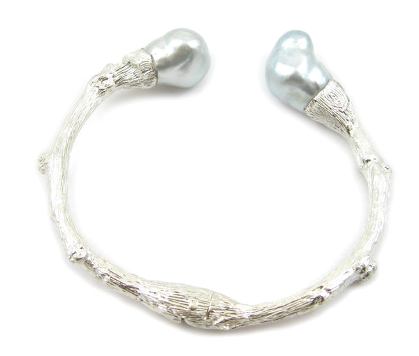 Torque Twig Cuff with South Sea Pearls