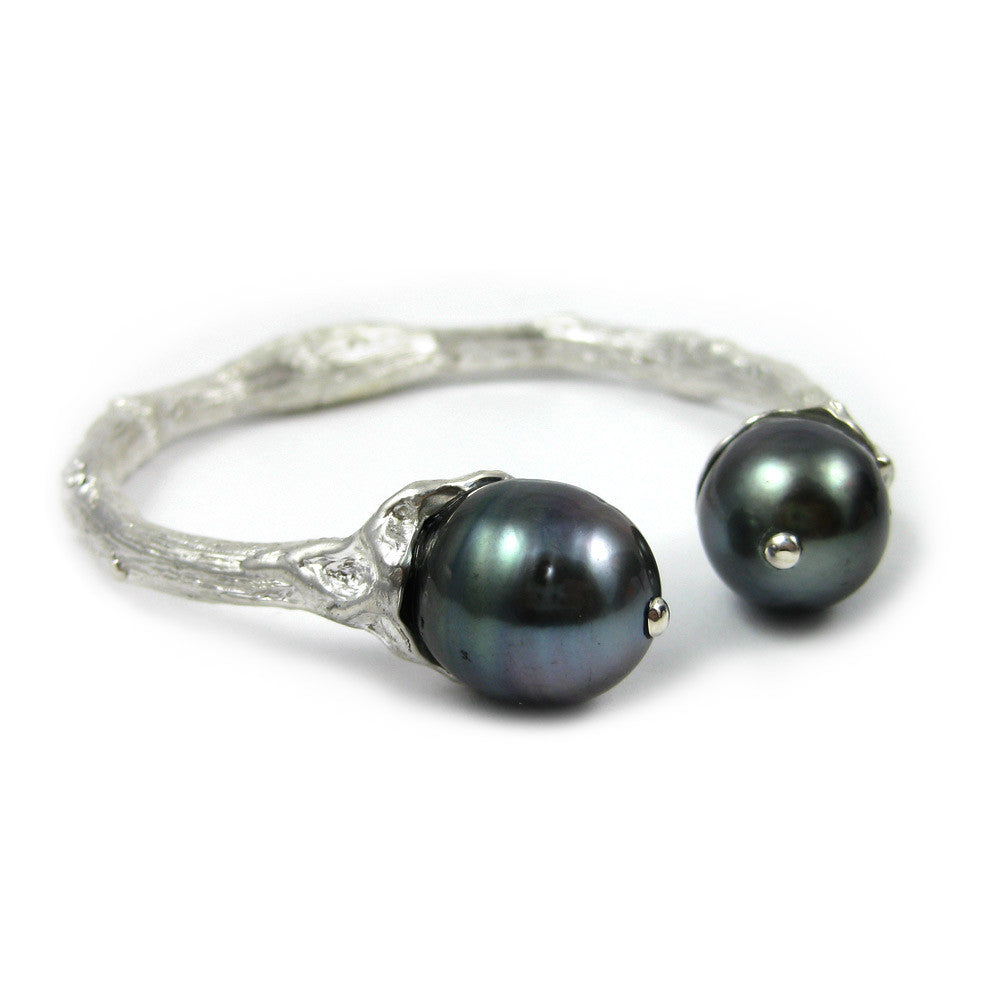 Torque Twig Cuff with Tahitian Pearls