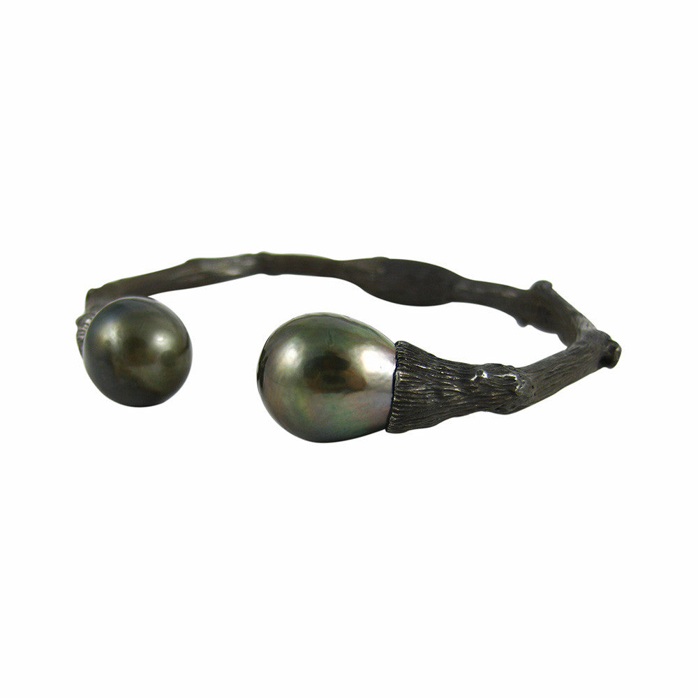 Torque Twig Cuff with Tahitian Pearls